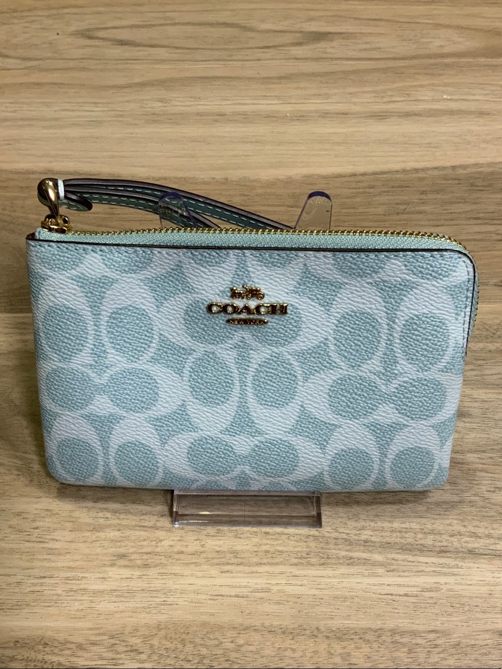 Coach Pale Blue Signature Wristlet